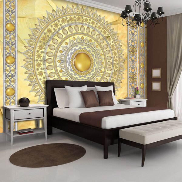 Foto tapeta - Mandala u zlatu (152,5x104 cm)