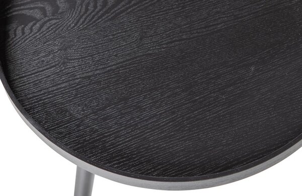 Crni stolić WOOOD Mesa, Ø 60 cm