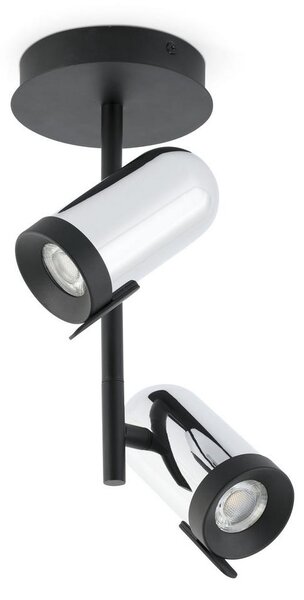Faro 43534 - Reflektorska svjetiljka ORLEANS 2xGU10/8W/230V srebrna/crna