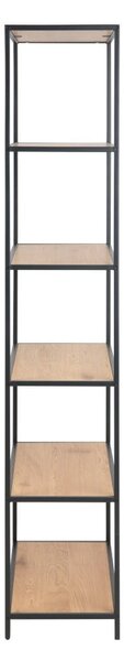 Crni/u prirodnoj boji regal u dekoru hrasta 77x185 cm Seaford – Actona