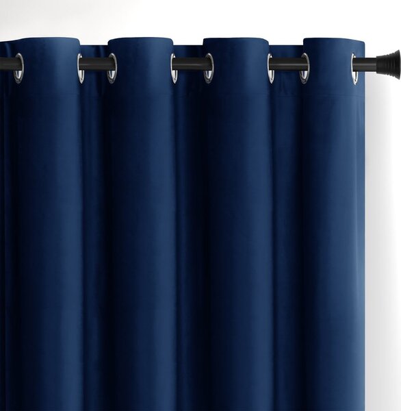 Tamno plava zavjesa za djelomično zamračenje od samta 140x270 cm Eyelets – Restilo