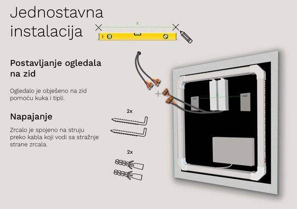 SMART ogledalo s LED osvjetljenjem M5 + SmartScreen with Google TV
