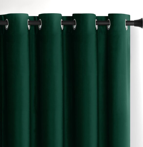 Tamno zelena zavjesa za djelomično zamračenje od samta 140x245 cm Eyelets – Restilo