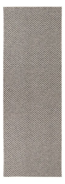 Bež-crna tepih staza pogodna za eksterijer Narma Diby, 70 x 200 cm