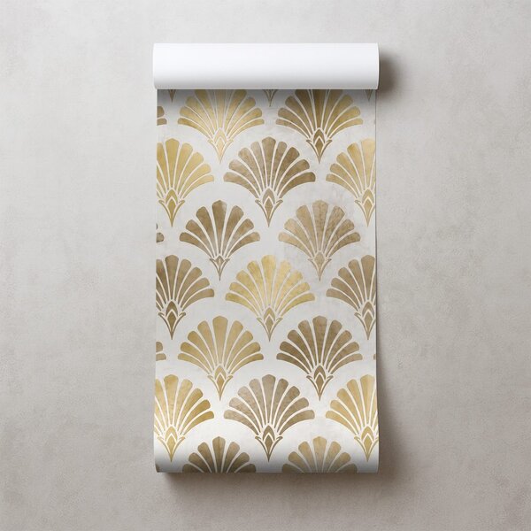 Tapeta zlatne art deco školjke