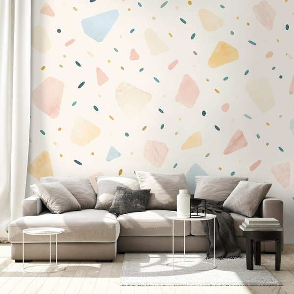 Tapeta pastelni terrazzo oblici