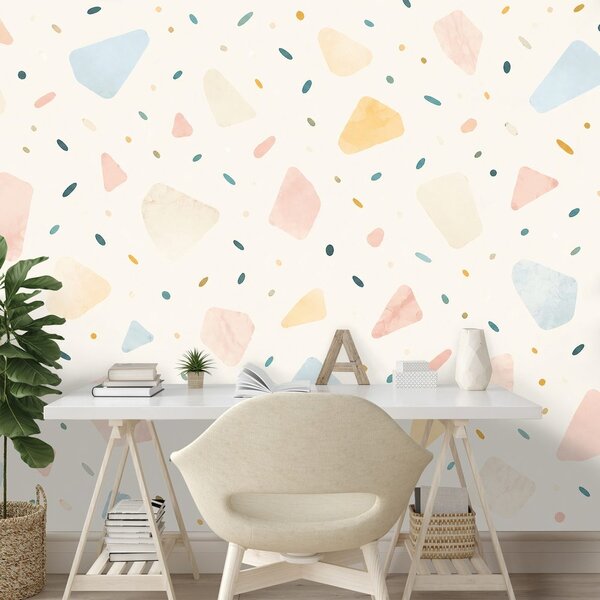 Tapeta pastelni terrazzo oblici
