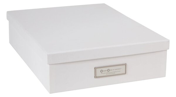 Bijela kutija za pohranu s natpisom za dokumente Bigso Box of Sweden Oskar, veličina A4
