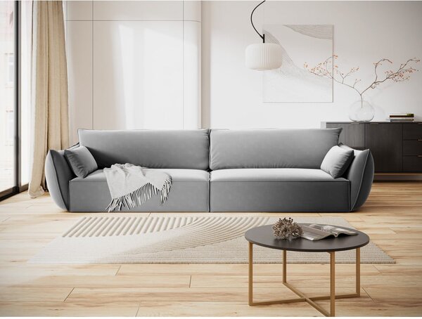 Svijetlo siva baršunasta sofa 248 cm Vanda – Mazzini Sofas