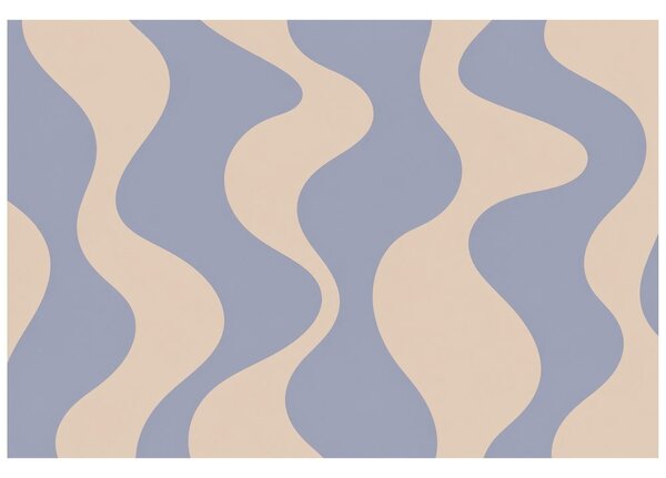 Fototapeta minimalistički bež valovi na plavoj
