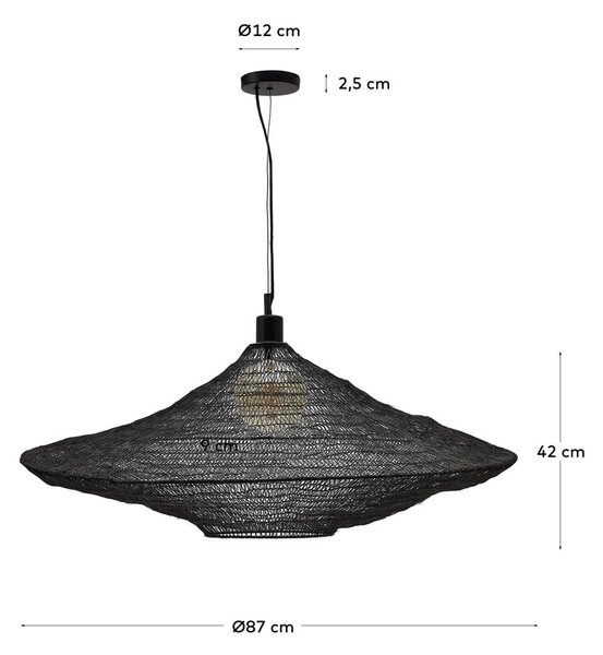 Crna viseća svjetiljka ø 87 cm Makai – Kave Home