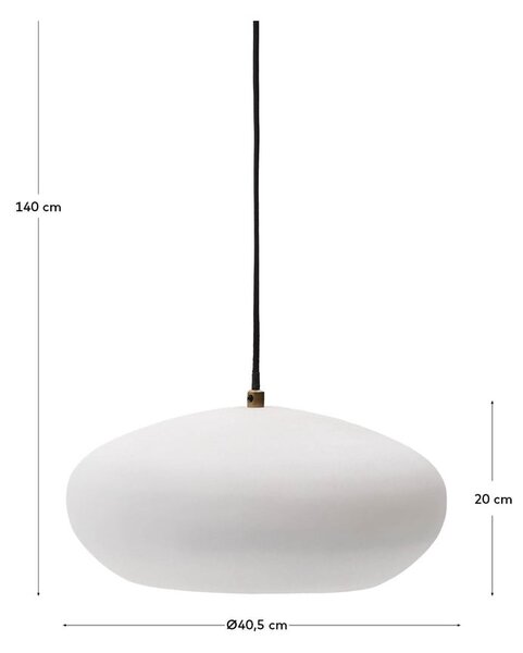 Bijela viseća svjetiljka s metalnim sjenilom ø 40 cm Inda – Kave Home