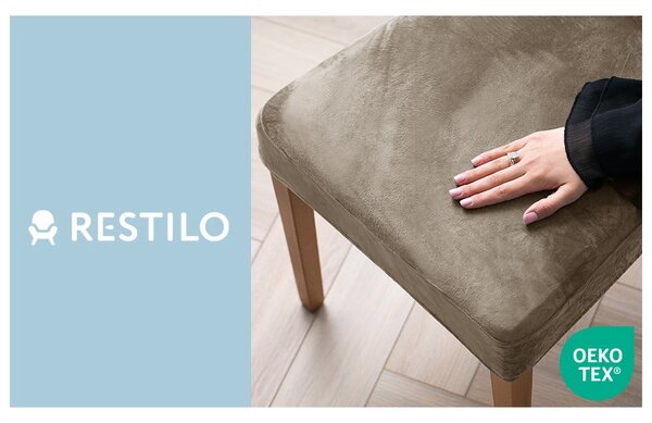Sivo-bež rastezljive presvlake 4 kom za stolicu 48 cm Sento – Restilo