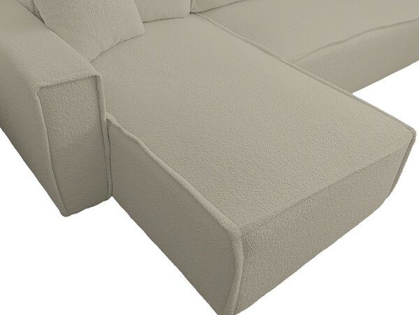 Razvlačna kutna garnitura L SMART BOUCLE 232x143 cm, sivo-bež, univerzalna