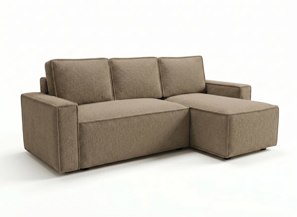 Razvlačna kutna garnitura L SMART BOUCLE 232x143 cm, tamno bež, univerzalna
