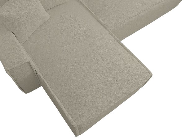 Razvlačna kutna garnitura L SMART BOUCLE 232x143 cm, sivo-bež, univerzalna