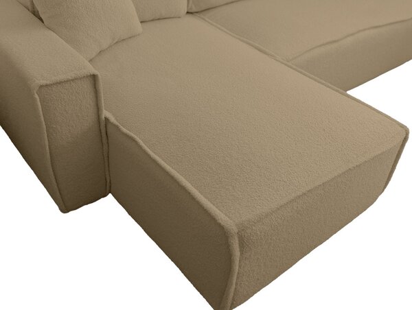 Razvlačna kutna garnitura L SMART BOUCLE 232x143 cm, tamno bež, univerzalna