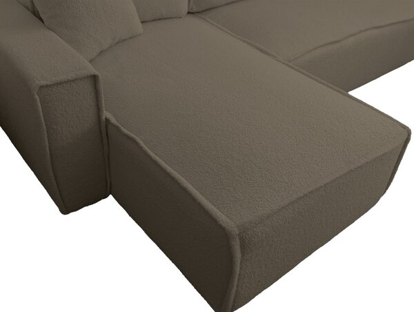 Razvlačna kutna garnitura L SMART BOUCLE 232x143 cm, sivo-smeđa, univerzalna