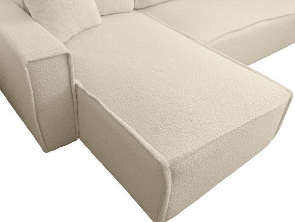 Razvlačna kutna garnitura L SMART BOUCLE 232x143 cm, krem, univerzalna