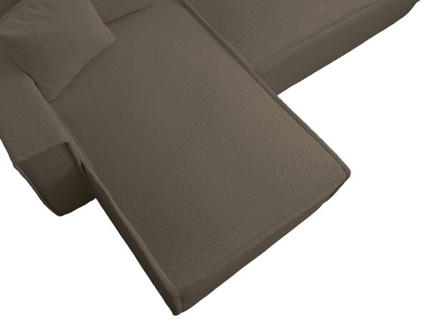 Razvlačna kutna garnitura L SMART BOUCLE 232x143 cm, sivo-smeđa, univerzalna