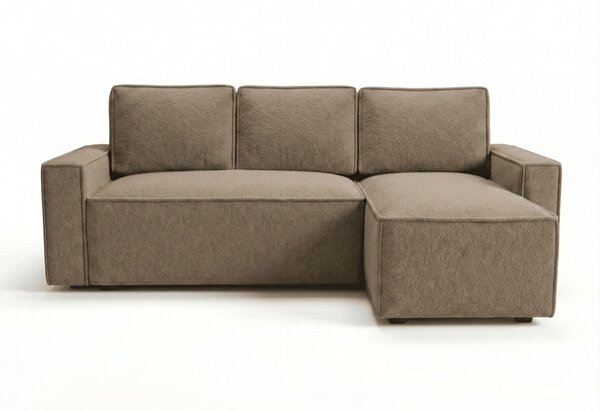 Razvlačna kutna garnitura L SMART BOUCLE 232x143 cm, tamno bež, univerzalna
