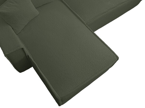Razvlačna kutna garnitura L SMART BOUCLE 232x143 cm, tamno zelena, univerzalna
