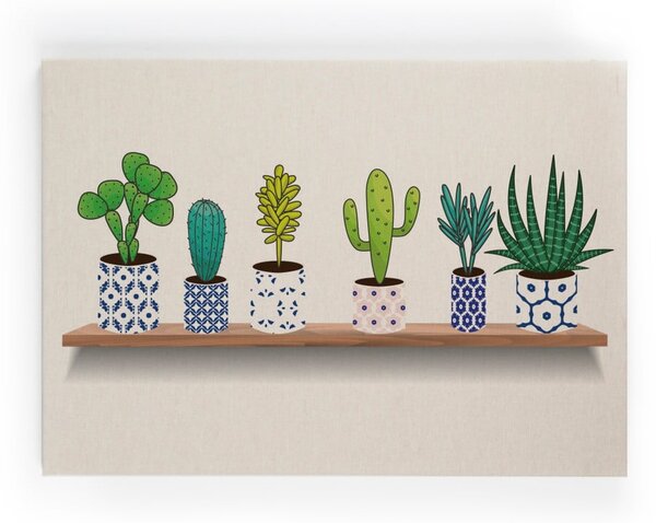 Slika na platnu Really Nice Things Lino Cactus Shelve, 50 x 70 cm