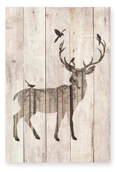 Drveni ukrasni znak 40x60 cm Deer – Really Nice Things