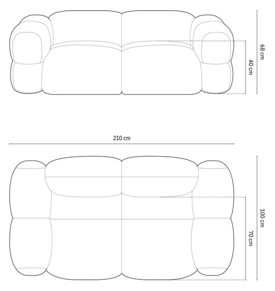 Ciglasta sofa 210 cm Loretto – Cosmopolitan Design