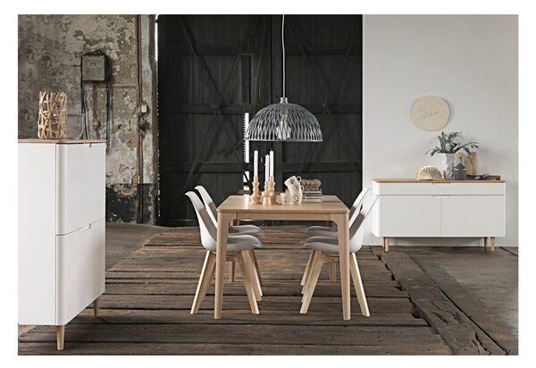 Niska komoda od bijelog hrasta Unique Furniture Amalfi