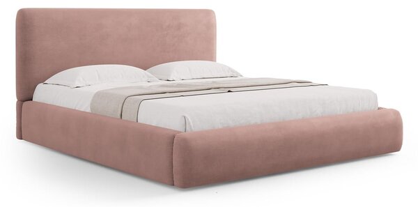 Ružičasti tapecirani bračni krevet s prostorom za pohranu s podnicom 160x200 cm Colonel – Cosmopolitan Design