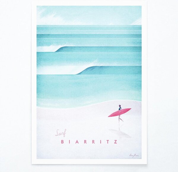 Poster Travelposter Biarritz, 30 x 40 cm