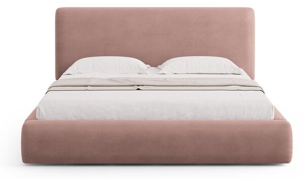 Ružičasti tapecirani bračni krevet s prostorom za pohranu s podnicom 160x200 cm Colonel – Cosmopolitan Design