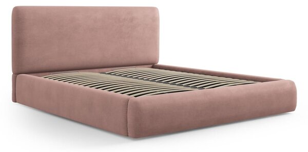 Ružičasti tapecirani bračni krevet s prostorom za pohranu s podnicom 160x200 cm Colonel – Cosmopolitan Design