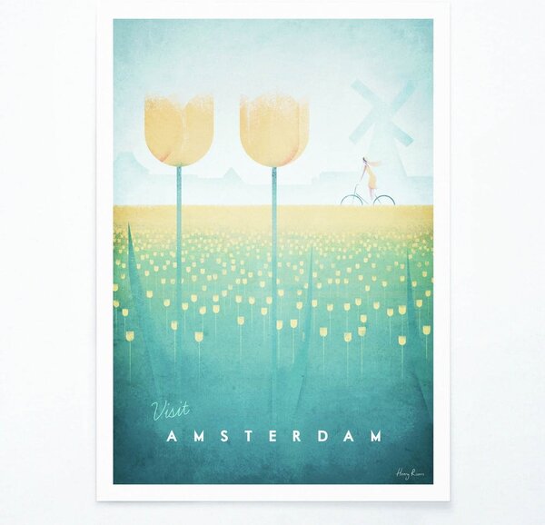 Poster Travelposter Amsterdam, 30 x 40 cm