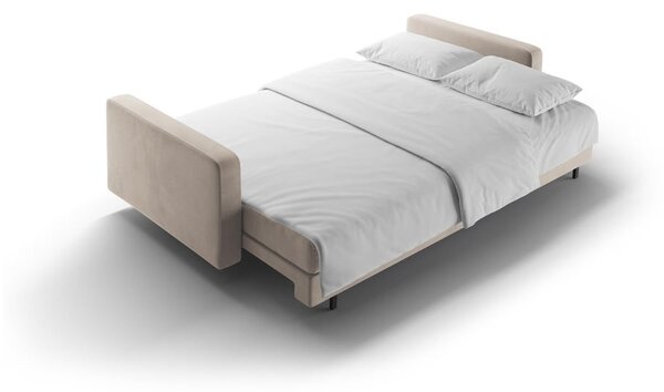 Bež baršunasti sklopiva/s prostorom za odlaganje sofa 222 cm Bali – Cosmopolitan Design