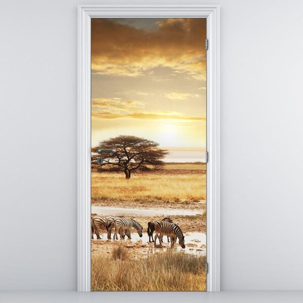 Foto tapeta za vrata - zebre (95x205cm)