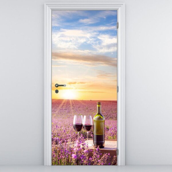 Foto tapeta za vrata - Vino i lavanda (95x205cm)