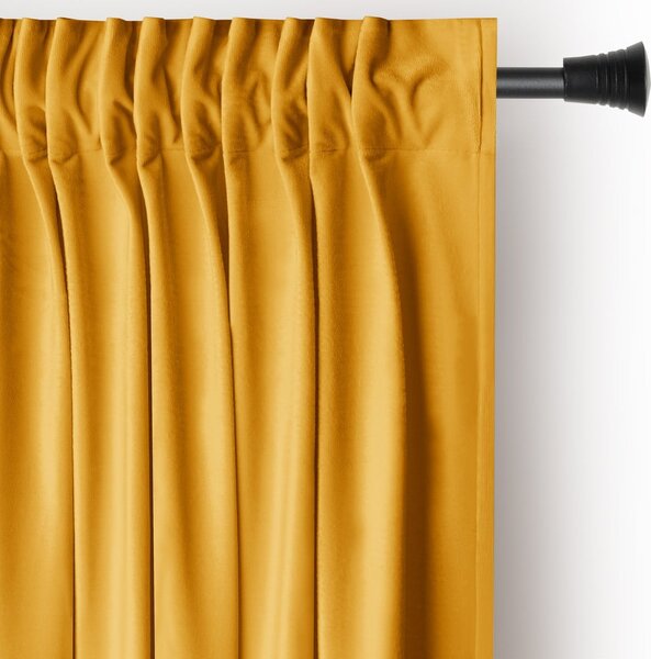 Žuta zavjesa za djelomično zamračenje od samta 140x245 cm Pleat – Restilo