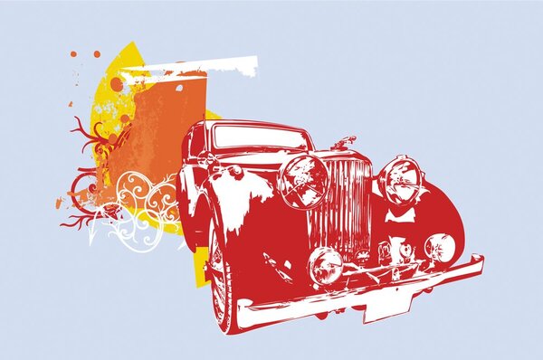 Tapeta retro automobil s apstrakcijom