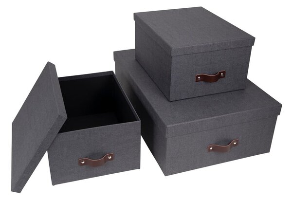 Set od 3 crne kutije za pohranu Bigso Box of Sweden Inge