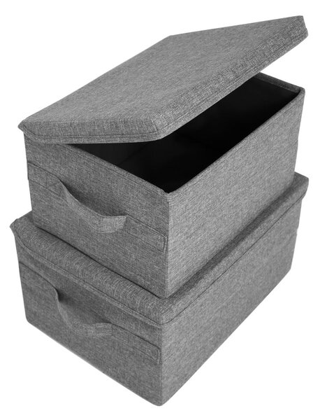 Siva tekstilna kutija za pohranu s poklopcem 40x30x22 cm Soft Storage – Bigso