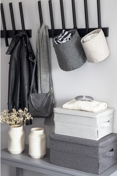 Siva tekstilna kutija za pohranu s poklopcem 40x30x22 cm Soft Storage – Bigso