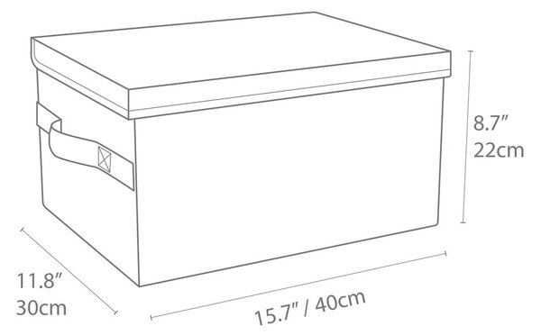 Bež tekstilna kutija za pohranu s poklopcem 40x30x22 cm Soft Storage – Bigso
