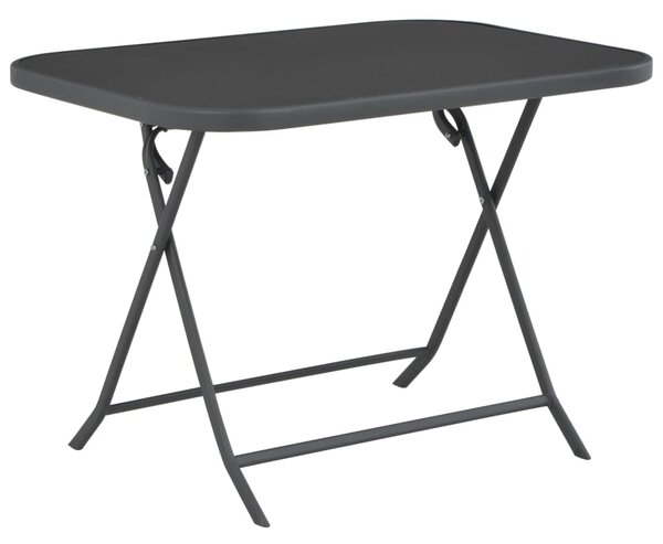 VidaXL Sklopivi vrtni stol sivi 100 x 75 x 72 cm staklo i čelik