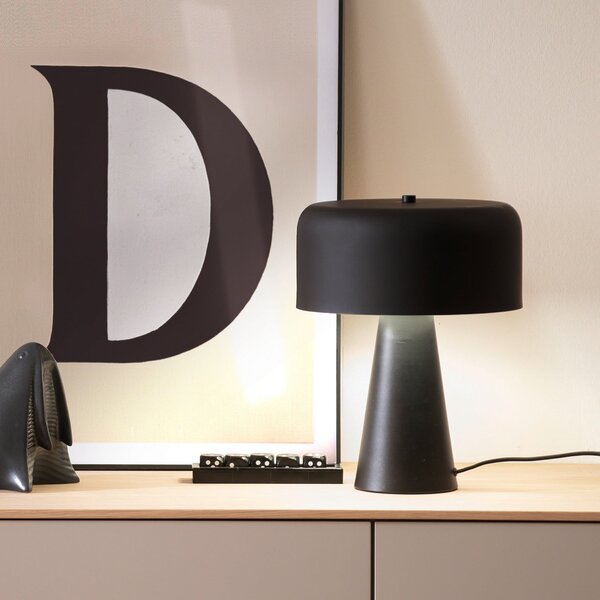 Schöner Wohnen Stolna lampa PENTO, crna, visina 35 cm, metal, E27, Crno, Dnevni boravak/blagovaonica, Metal