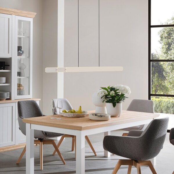 Schöner Wohnen Adriana ROUND LED viseća svjetiljka, bež, duljina 160 cm, metal, CCT, prigušiva, Bež, Dnevni boravak/blagovaonica, Aluminij