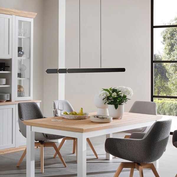 Schöner Wohnen Okrugla LED viseća svjetiljka ADRIANA, crna, duljina 160 cm, metal, CCT, prigušiva, Crno, Dnevni boravak/blagovaonica, Aluminij