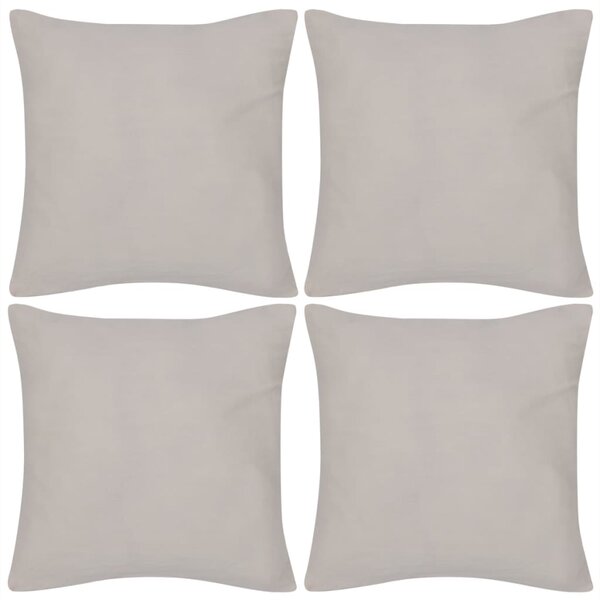 VidaXL 130912 4 Beige Cushion Covers Cotton 80 x 80 cm