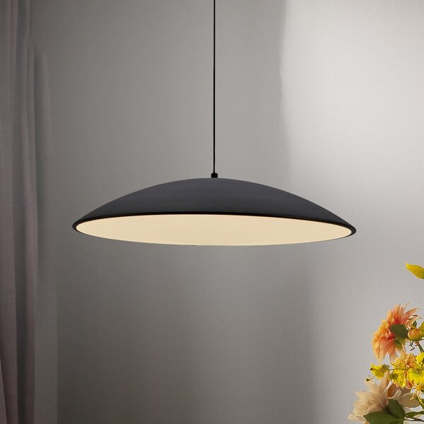 Schöner Wohnen LED viseća svjetiljka LENTE, crna, Ø 50 cm, metal, s prigušivačem, prigušiva, Crno, Dnevni boravak/blagovaonica, Metal
